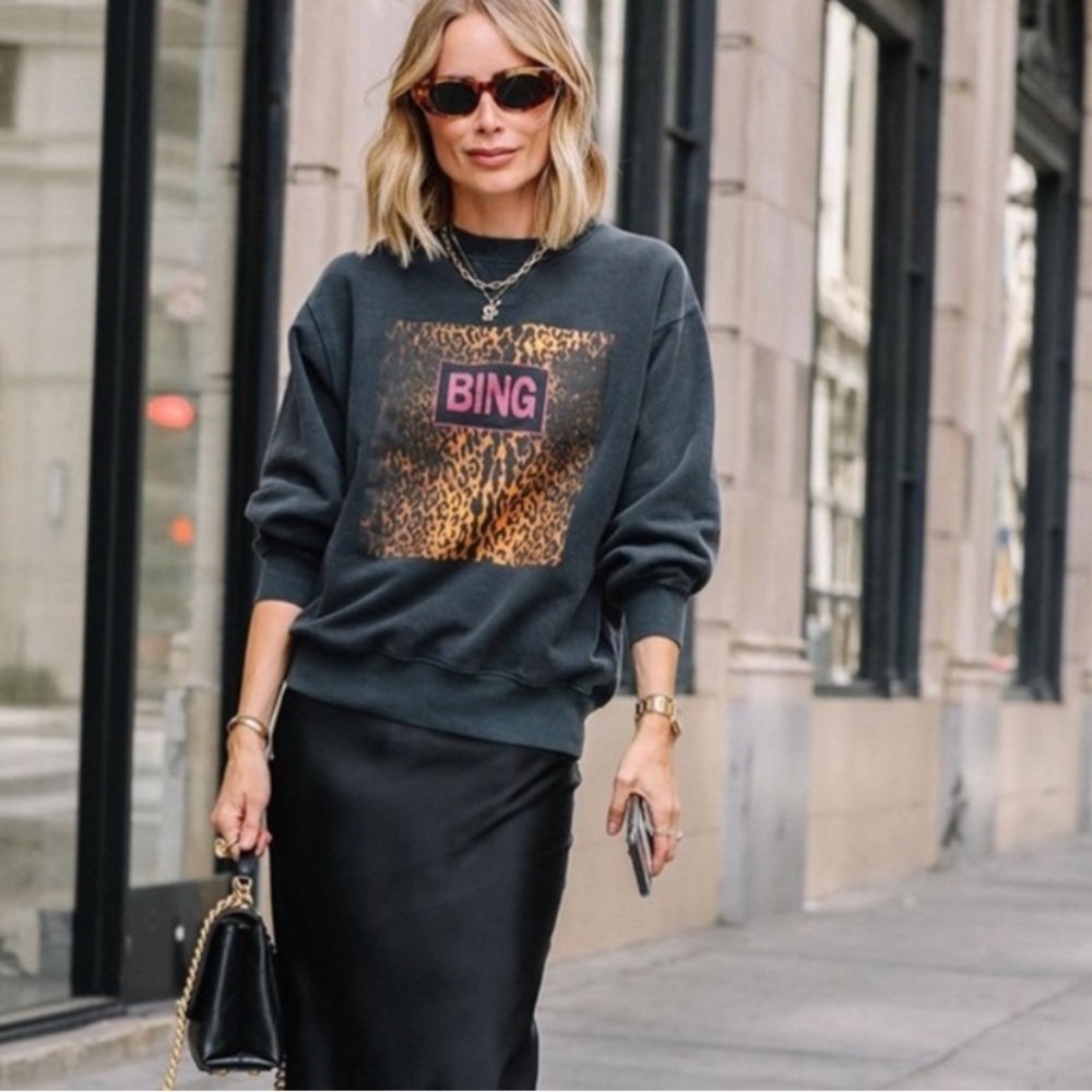 Anine Bing Ramona Leopard Sweatshirt